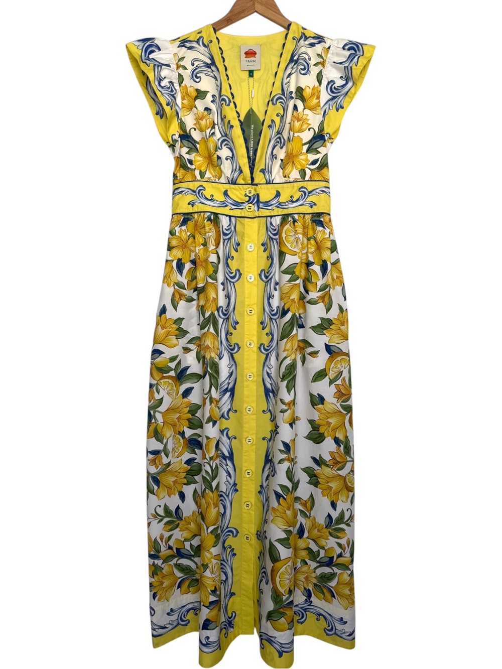 FARM Rio Sicily Scarf Print Cotton Maxi Dress, Size S, NWT π§π· - Picture 6 of 16